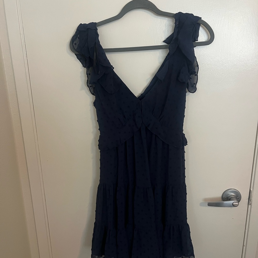 Trixxi Navy Blue Ruffle Dress